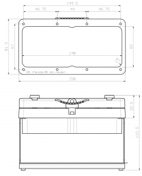 Sicherungskasten Anbau mit Klappfenster IP67 - 8 Module